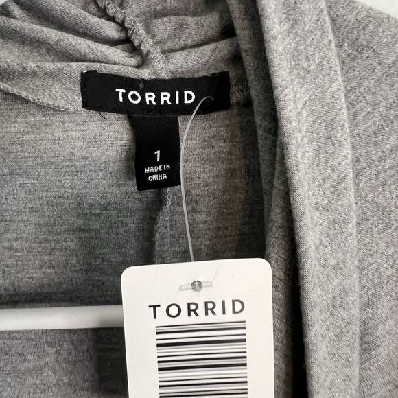 NWT Torrid Womens Open Front Jacket Asymmetrical Gray Plus Sz 1X Casual Fall - Picture 3 of 13